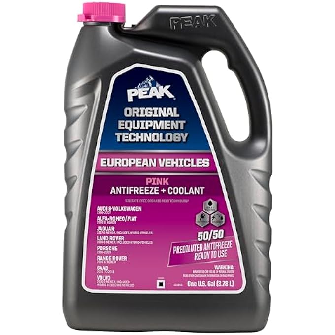 PEAK OET EXTENDED LIFE PINK 50/50 PREDILUTED ANTIFREEZE/COOLANT FOR EUROPEAN VEHICLES, 1 GAL. - Image 1